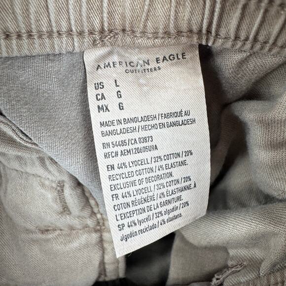 American Eagle Pants Mens Large Relaxed Cargo Flex Khaki Tan COMFY NEW - Picture 6 of 10